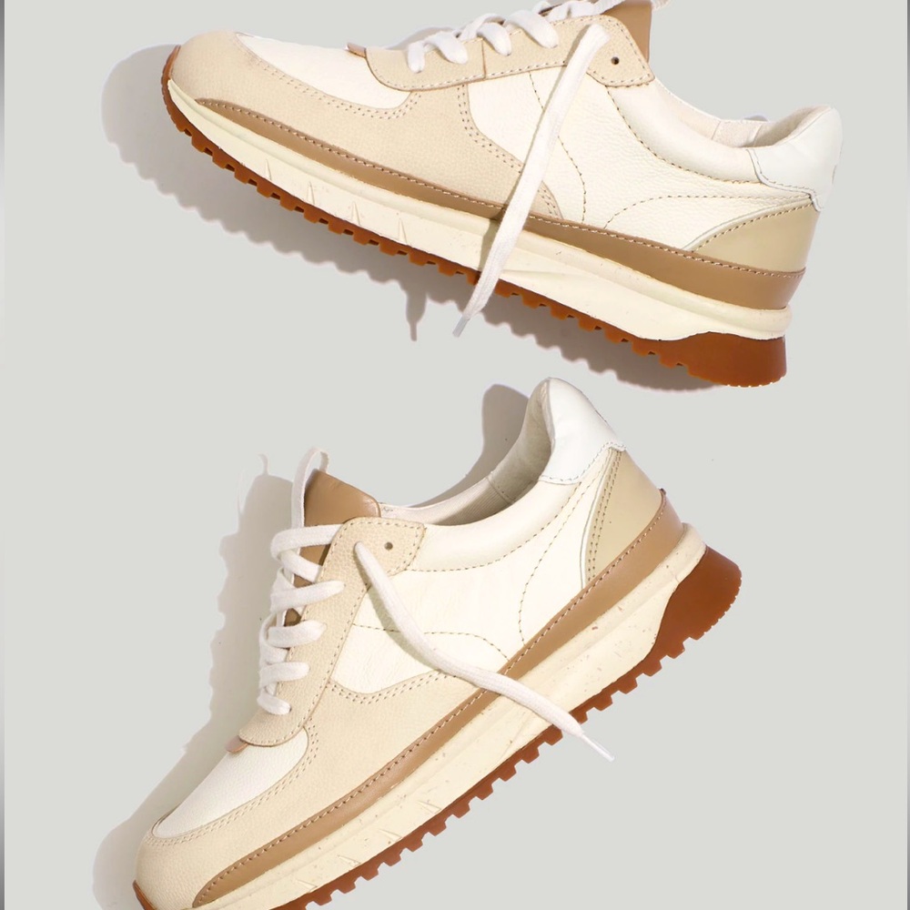 Madewell women’s kickoff cloudlift trainers size: 6 color: antique cream